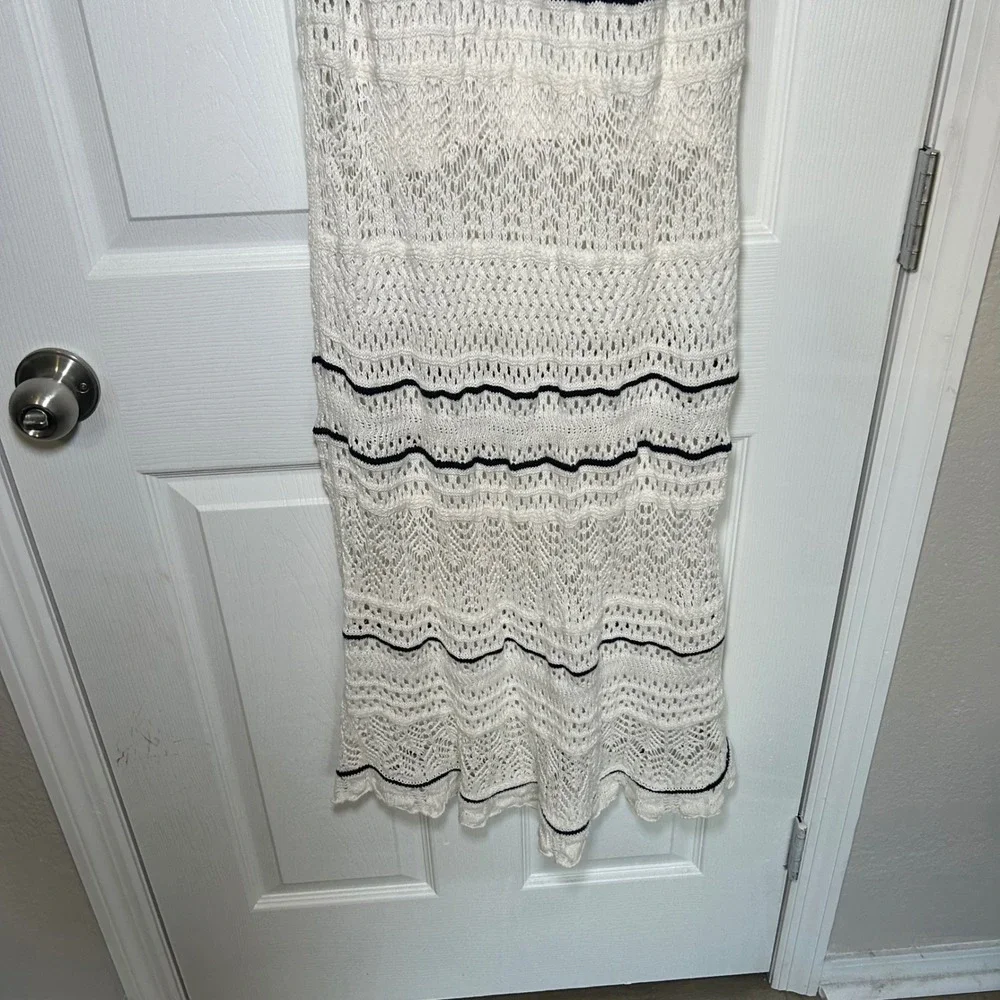 Abercrombie & Fitch Crochet Maxi Dress Black White Size M